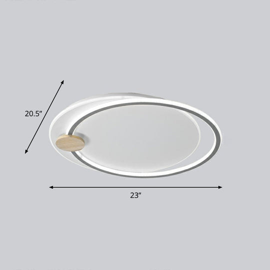 Nordic Style Led Ceiling Mount Light Fixture - Big O Flush Lighting For Bedrooms With Acrylic