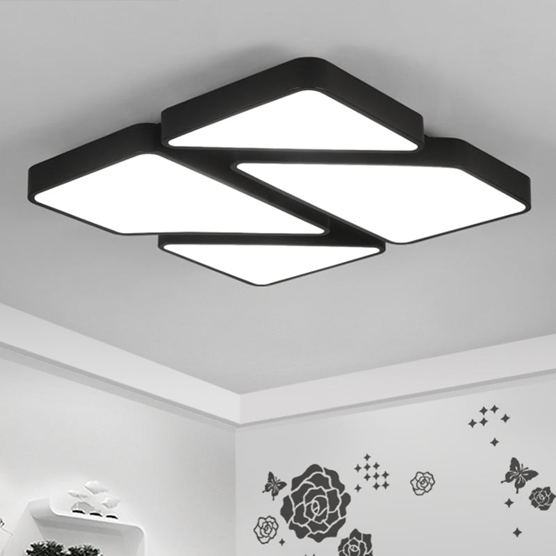 Modern Led Ceiling Light Fixture With Acrylic Diffuser For Bedroom – Nordic Style Square Mount