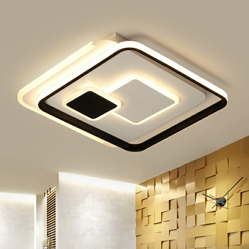 Black Ultrathin Led Flushmount Ceiling Light For Minimalist Bedroom Lighting