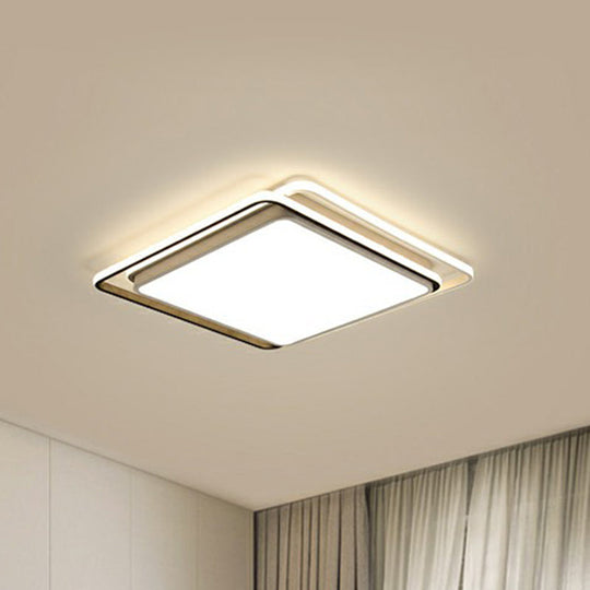 Nordic Geometric Led Flush Mount Ceiling Light With Acrylic Shade For Bedroom