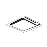 Nordic Geometric Led Flush Mount Ceiling Light With Acrylic Shade For Bedroom Black / Third Gear