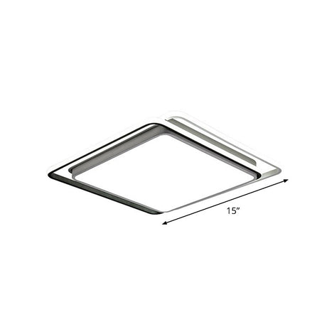 Nordic Geometric Led Flush Mount Ceiling Light With Acrylic Shade For Bedroom White / Third Gear