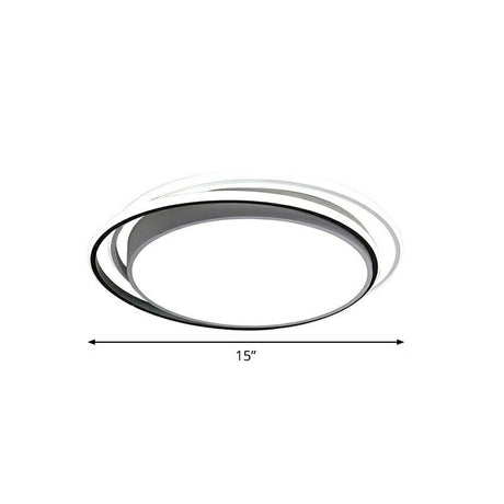 Nordic Geometric Led Flush Mount Ceiling Light With Acrylic Shade For Bedroom White / Third Gear