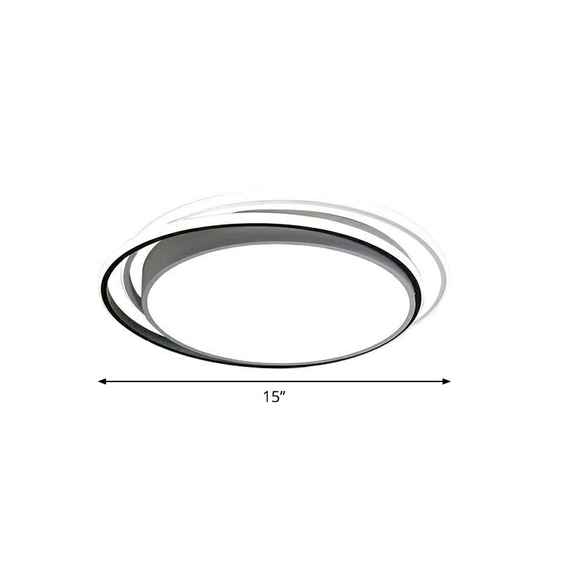 Nordic Geometric Led Flush Mount Ceiling Light With Acrylic Shade For Bedroom White / Remote Control