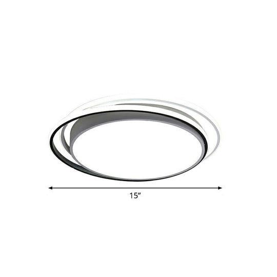 Nordic Geometric Led Flush Mount Ceiling Light With Acrylic Shade For Bedroom White / Round