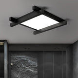 Japanese Checkerboard Acrylic Ceiling Lamp With Led Flush Mount Design For Lounge