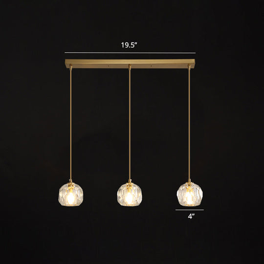 Minimalist Gold Crystal Ball Pendant Light For Restaurants - Elegant Suspension Lamp / 19.5’