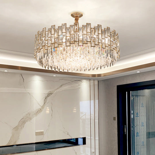 Clear K9 Crystal Chandelier: Modern Suspension Light For Dining Room