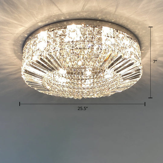 Crystal Loop Shaped Ceiling Light - Simple Style Flush Mount Fixture For Bedroom Silver / 25.5’