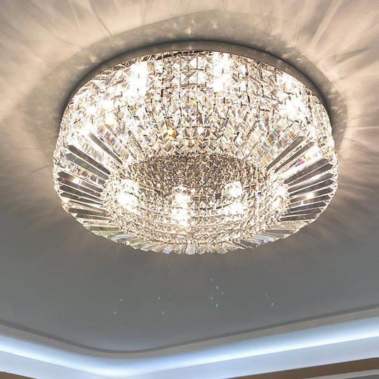 Crystal Loop Shaped Ceiling Light - Simple Style Flush Mount Fixture For Bedroom