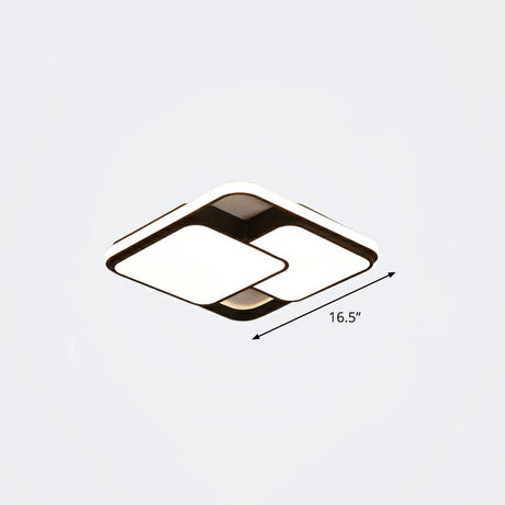 Nordic Acrylic Led Flush-Mount Ceiling Light For Bedrooms - Overlapping Style Black / 16.5 Remote