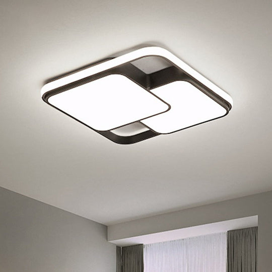 Nordic Acrylic Led Flush-Mount Ceiling Light For Bedrooms - Overlapping Style