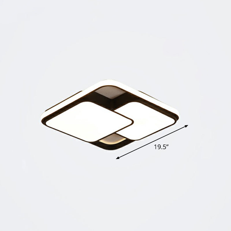 Nordic Acrylic Led Flush - Mount Ceiling Light For Bedrooms - Overlapping Style Black / 19.5’