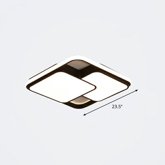 Nordic Acrylic Led Flush-Mount Ceiling Light For Bedrooms - Overlapping Style Black / 23.5 Warm