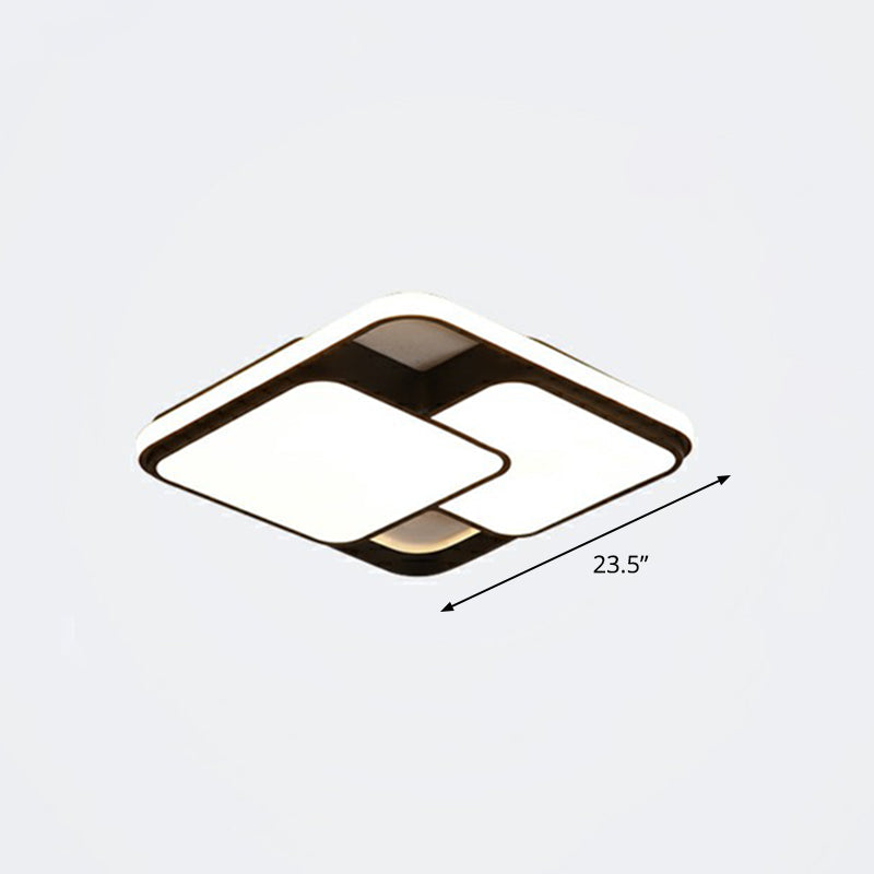 Nordic Acrylic Led Flush - Mount Ceiling Light For Bedrooms - Overlapping Style Black / 23.5’