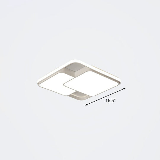 Nordic Acrylic Led Flush-Mount Ceiling Light For Bedrooms - Overlapping Style White / 16.5 Remote