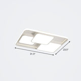 Nordic Acrylic Led Flush-Mount Ceiling Light For Bedrooms - Overlapping Style White / 31.5 Warm