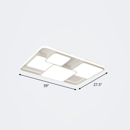 Nordic Acrylic Led Flush-Mount Ceiling Light For Bedrooms - Overlapping Style White / 39 Remote