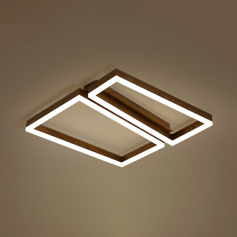 Sleek Metal Led Ceiling Light In Coffee Finish For Living Room / 25.5