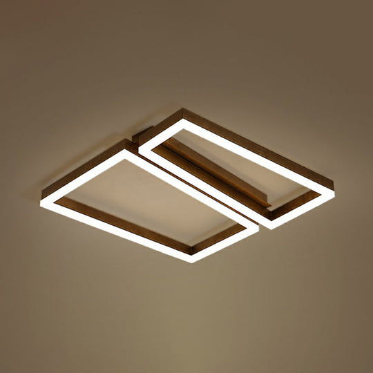 Sleek Metal Led Ceiling Light In Coffee Finish For Living Room / 25.5