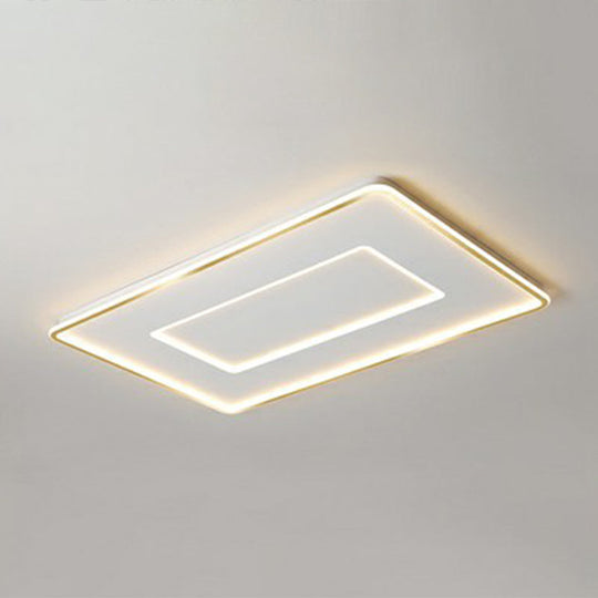 Ultra Thin Acrylic Flush Mount Ceiling Light - Simplicity White Led Lamp For Bedroom / 43’