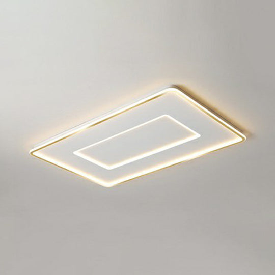 Ultra Thin Acrylic Flush Mount Ceiling Light - Simplicity White Led Lamp For Bedroom / 35.5’