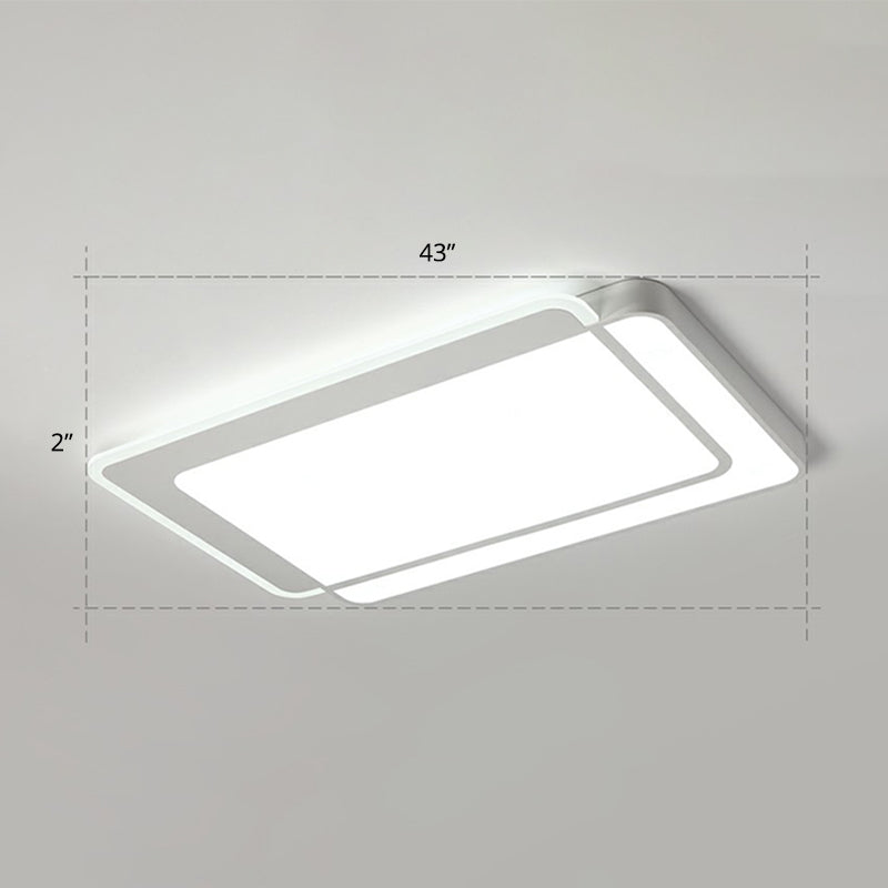 Minimalist White Led Flush Mount Ceiling Light With Acrylic Diffuser / 43