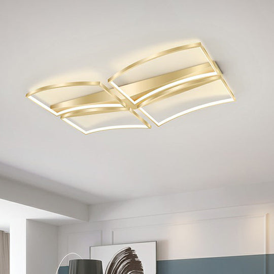Sleek Curved Frame Flush Mount Led Ceiling Light For Modern Living Spaces