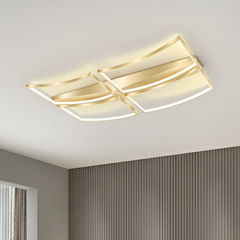 Sleek Curved Frame Flush Mount Led Ceiling Light For Modern Living Spaces