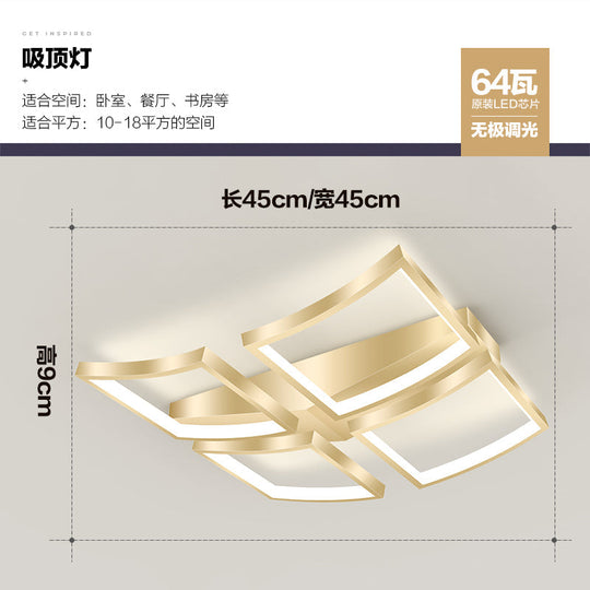 Sleek Curved Frame Flush Mount Led Ceiling Light For Modern Living Spaces Gold / 18 Remote Control