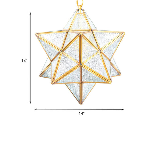 Modern White Star Pendant Light With Frosted Glass Shade - Ideal For Living Room