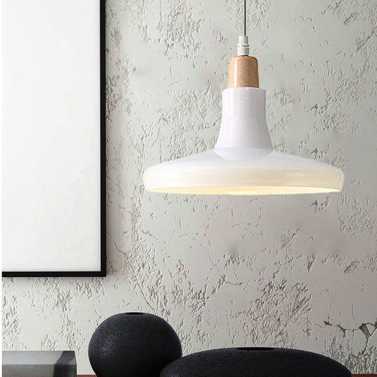 Modern Glass Pendant Lamp With Led Light In White Or Warm Tone - Bowl Cone Saucer Shape