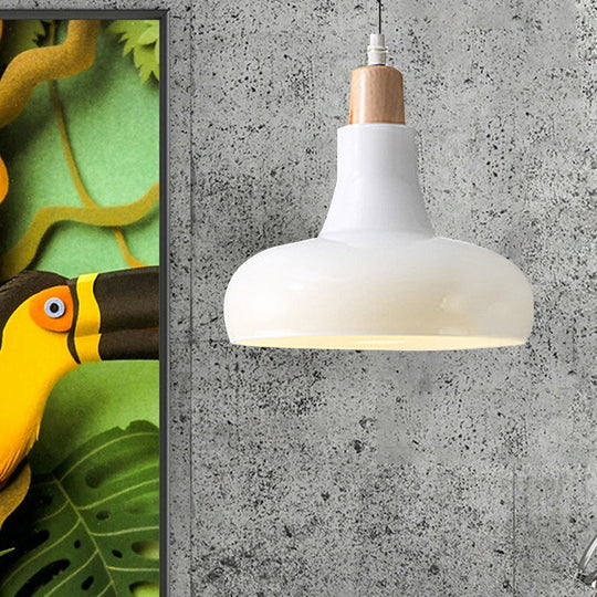 Modern Glass Pendant Lamp - White/Black Bowl Cone Or Saucer Design Led Ceiling Light In White/Warm