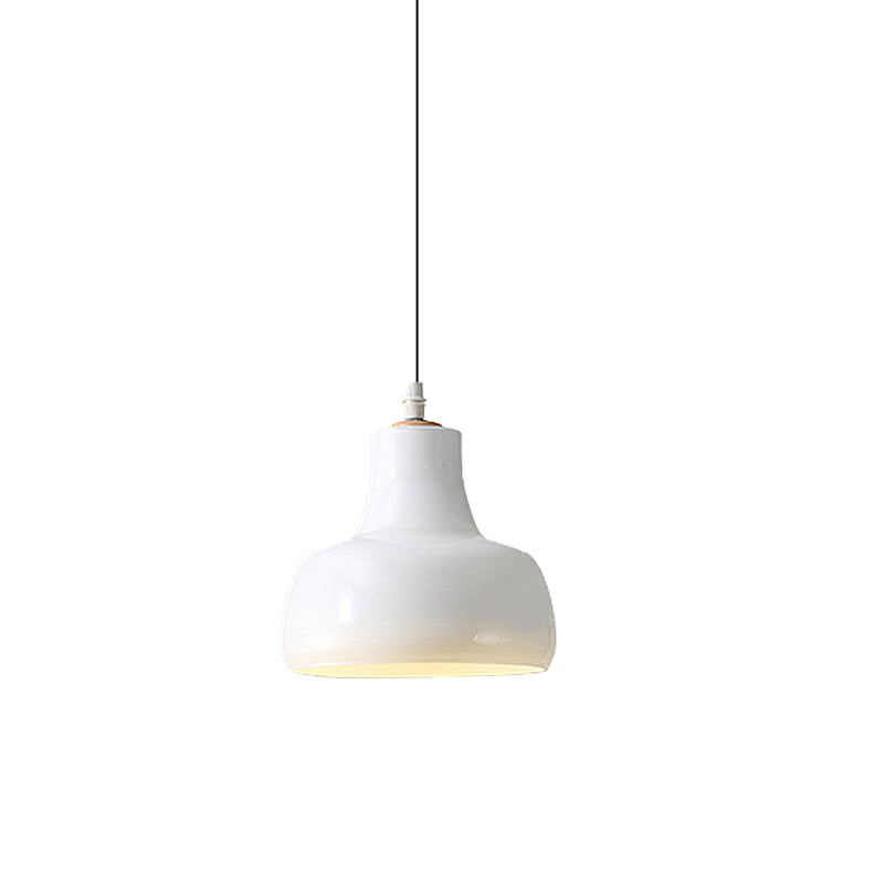 Modern Glass Pendant Lamp With Led Light In White Or Warm Tone - Bowl Cone Saucer Shape