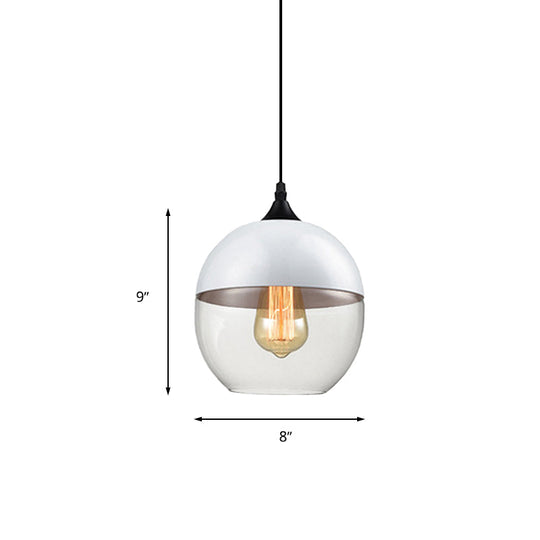 Modern 1-Light Drum/Cylinder/Jar Suspension Pendant – Clear/Yellow Glass White/Black Fixture