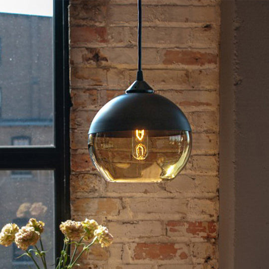 Modern 1-Light Glass Suspension Pendant In White/Black - 5/7/8 Wide Drum/Cylinder/Jar Clear/Yellow
