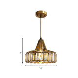 Contemporary Crystal Block Drum Pendant Light - Gold 10/14 Wide Hanging