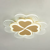 Minimalistic Led Ceiling Mount Light For Bedroom - Acrylic Clover Design Gold / 16.5’ White