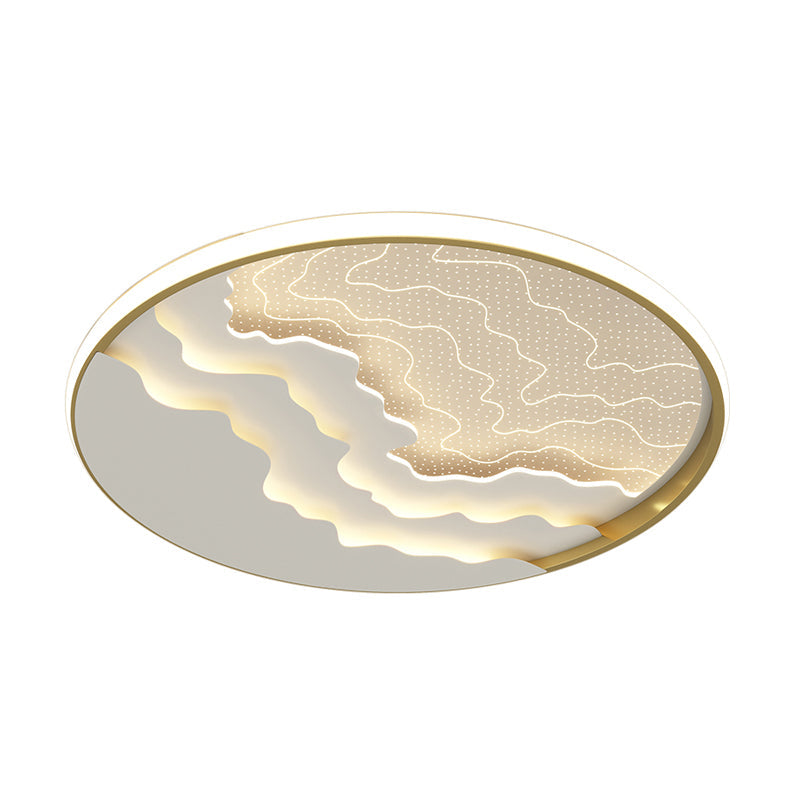 Modern Led Ceiling Light: Wavy Acrylic Flush Mount Lamp For Bedroom