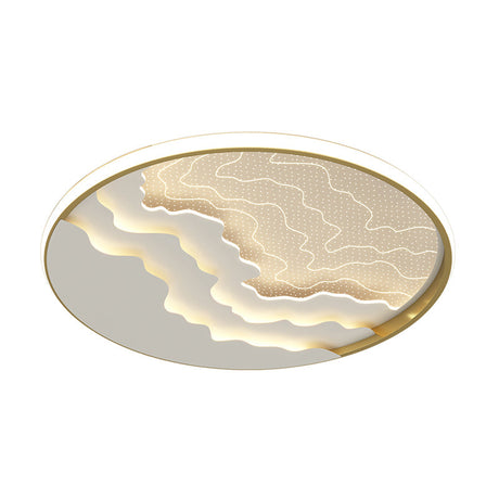 Modern Led Ceiling Light: Wavy Acrylic Flush Mount Lamp For Bedroom