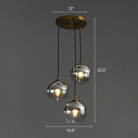 Sleek Postmodern Glass Suspension Pendant Light - 3-Light Ceiling Lamp For Dining Room Silver /
