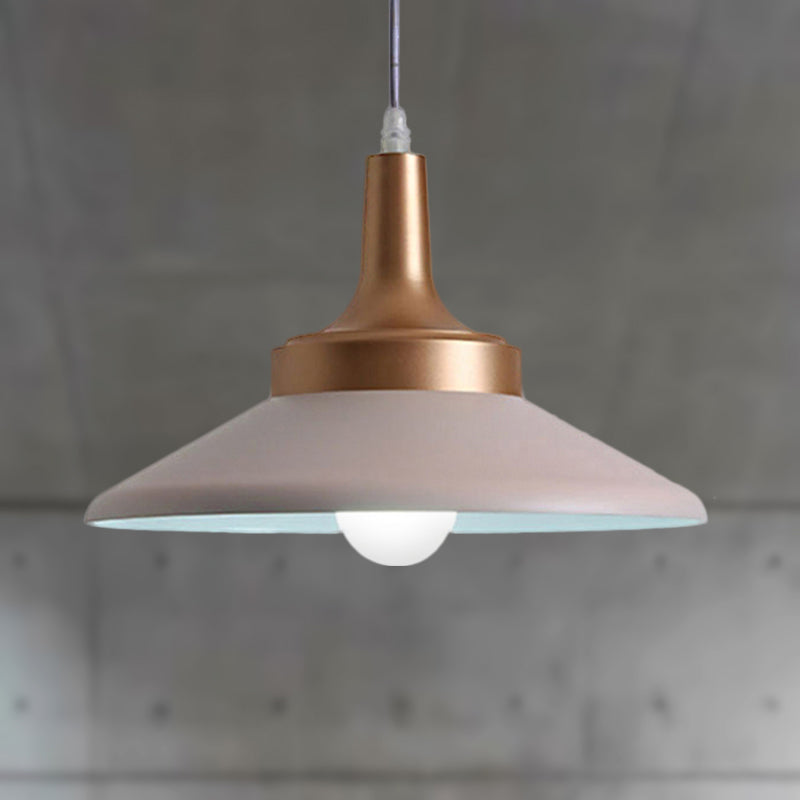 Nordic Style Metal Pendant Lighting - 9.5/14 Width Conic 1-Light Living Room Hanging Ceiling Light