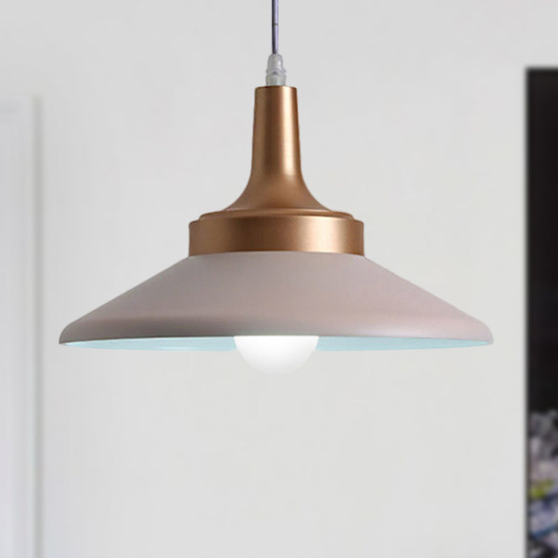 Conic Metal Pendant Lighting - Nordic Style 1 Light Black/White 9.5’/14’ Width