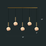Sleek Brass Ball Pendant Light For Open Kitchen Simplicity Glass Ceiling Fixture 5 / Tan