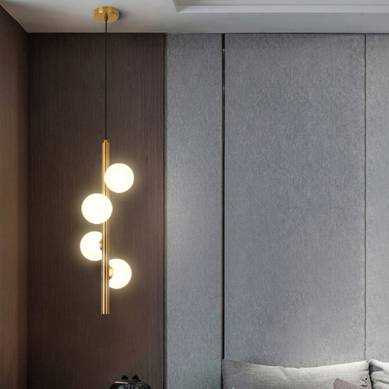 Minimalistic Opal Glass Pendant Chandelier For Living Room Lighting