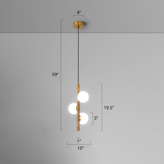 Minimalistic Opal Glass Pendant Chandelier For Living Room Lighting 3 / Gold