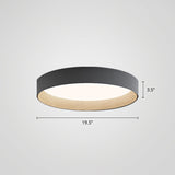 Nordic Led Ceiling Flush Mount Lamp With Acrylic Diffuser For Kitchen Grey / 19.5 Remote Control