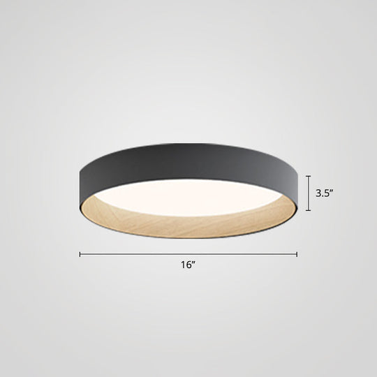Nordic Led Ceiling Flush Mount Lamp With Acrylic Diffuser For Kitchen Grey / 16 Remote Control
