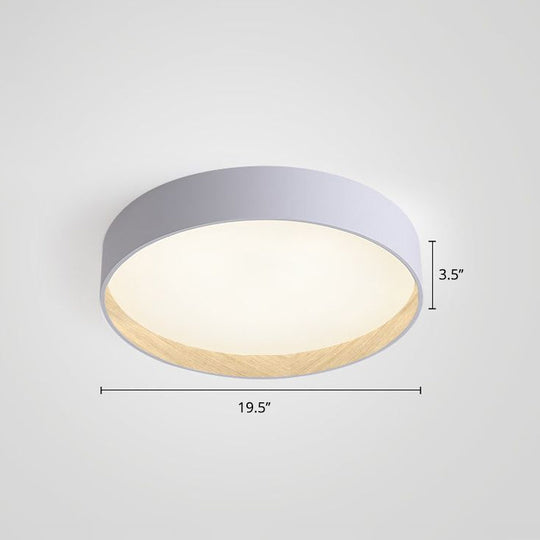 Nordic Led Ceiling Flush Mount Lamp With Acrylic Diffuser For Kitchen White / 19.5’