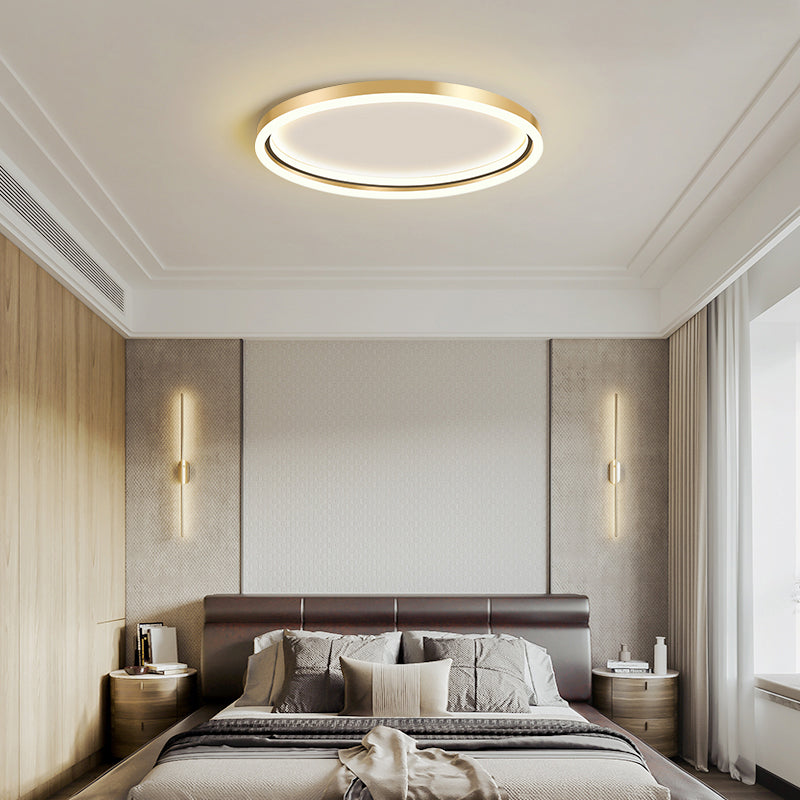 Goldene LED-Unterputzlampe für Schlafzimmer - Simplicity Aluminiumring-Deckeneinbauleuchte 